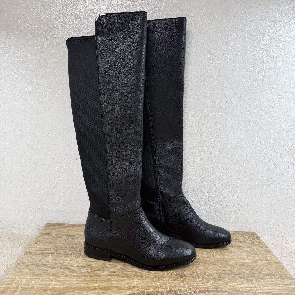 Cole Haan Dutchess Leather Boots 6 B Over The Knee Motorcycle Biker Equestrian